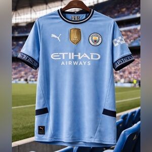 Manchester City De Bruyne #17 Puma Soccer Jersey World Champions 2023 Blue Men’s